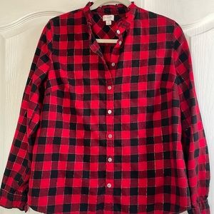 J. Crew plaid metallic shirt